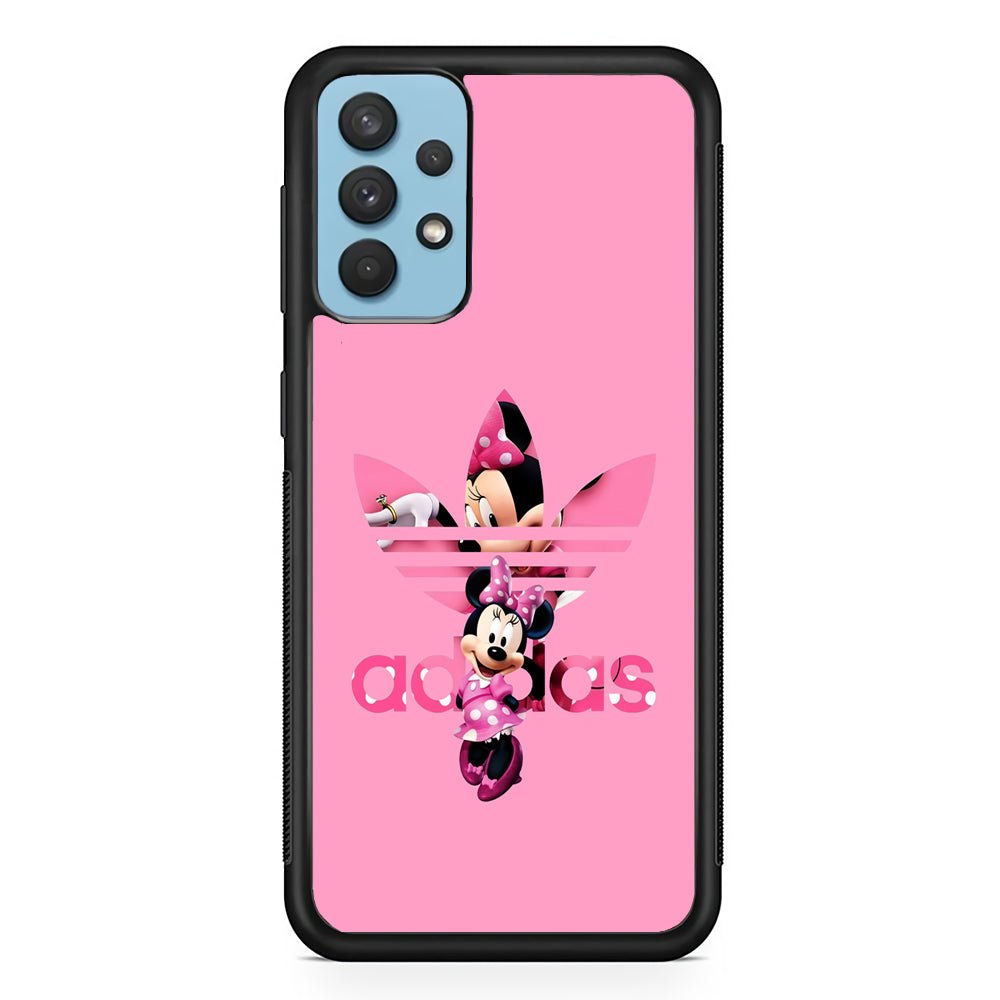 Adidas Cute Minnie Mouse Samsung Galaxy A32 Case-Mobile Phone Case-Rubber Black (2D Case)-Altracase