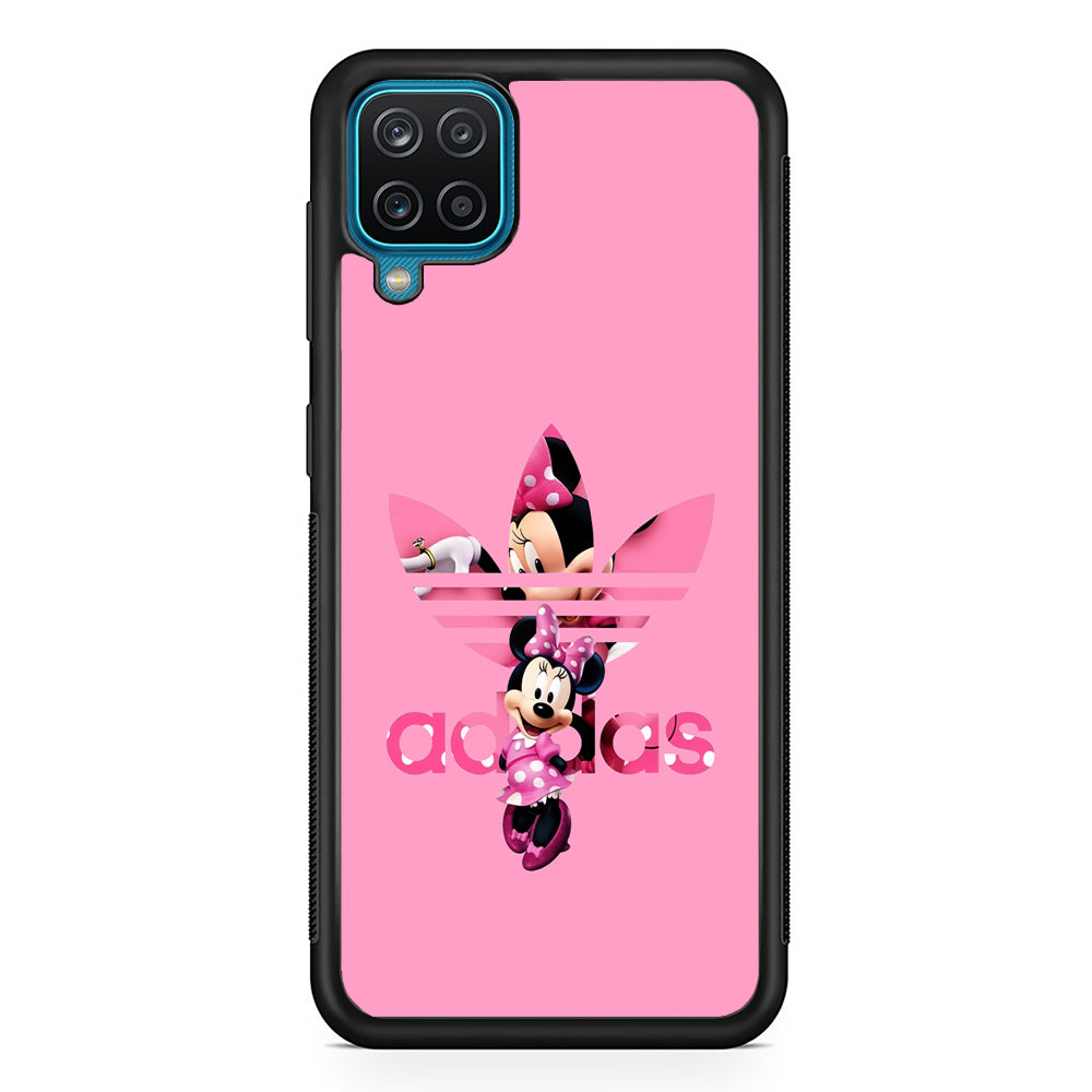 Adidas Cute Minnie Mouse Samsung Galaxy A12 Case-Mobile Phone Case-Rubber Black (2D Case)-Altracase