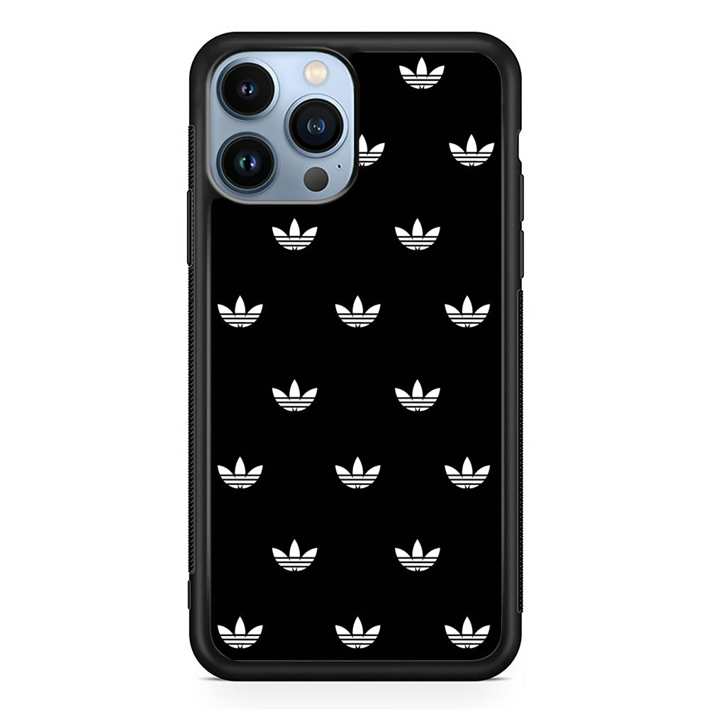 Adidas Doodle In Black iPhone 14 Pro Max Case-Mobile Phone Case-Rubber Black (2D Case)-Altracase