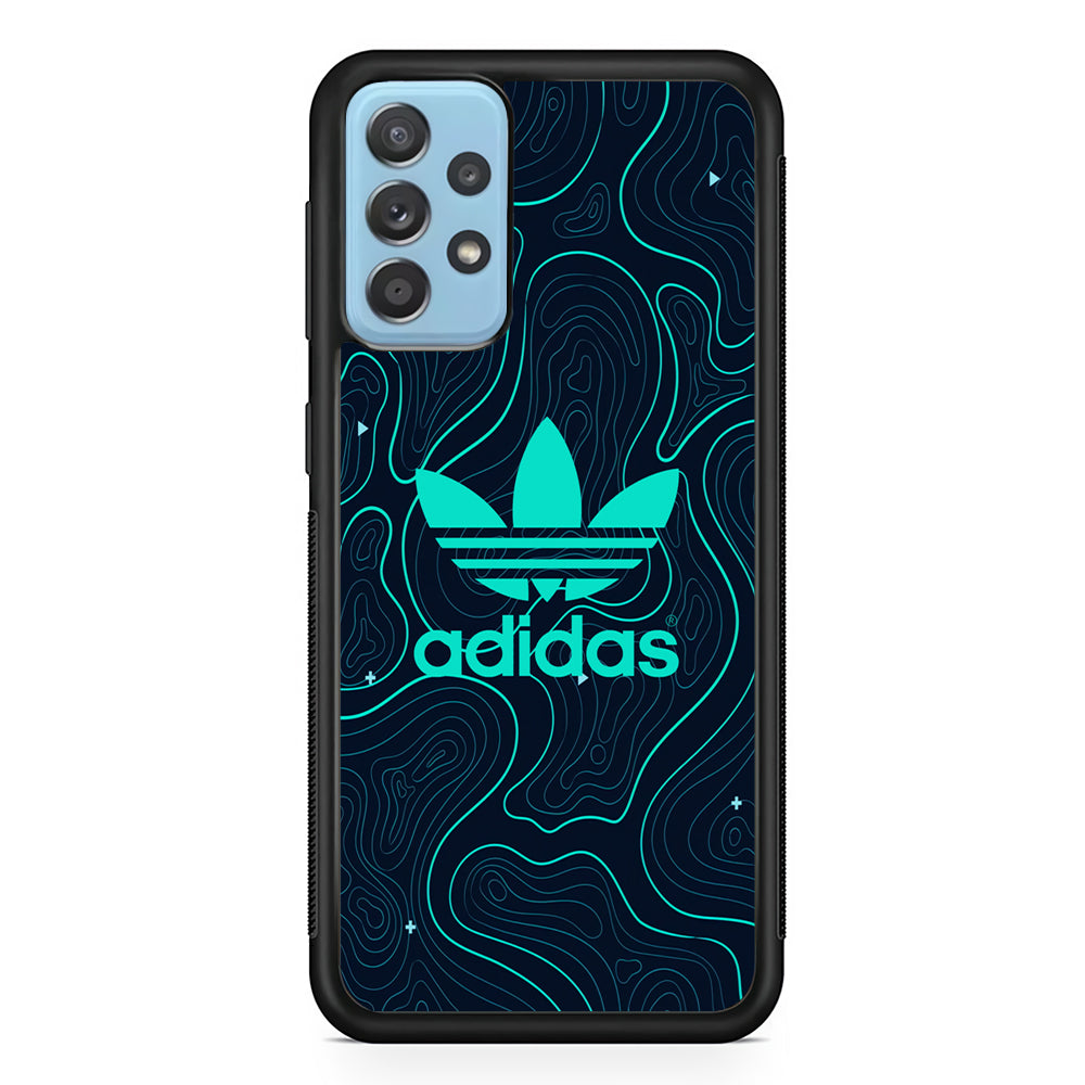 Adidas Glowing Blue Contour Samsung Galaxy A72 Case-Mobile Phone Case-Rubber Black (2D Case)-Altracase