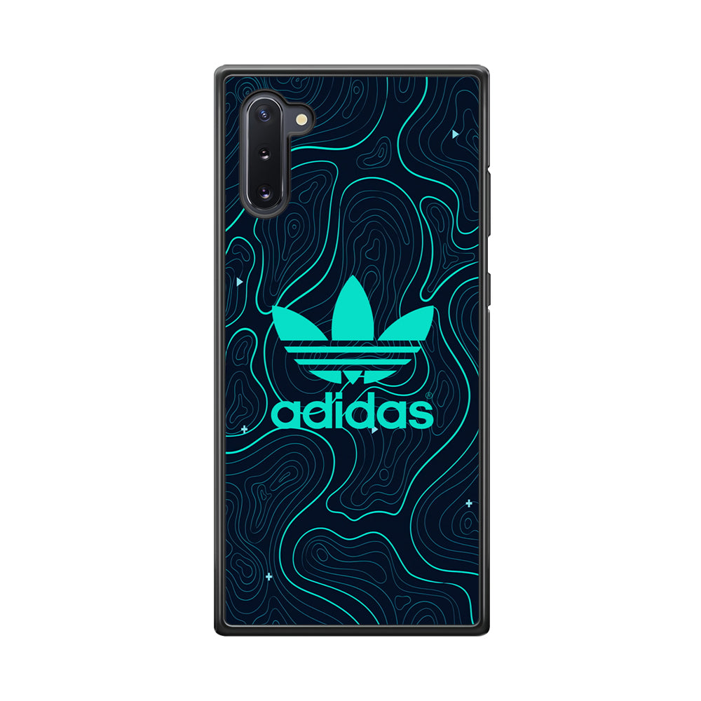 Adidas Glowing Blue Contour Samsung Galaxy Note 10 Case-Mobile Phone Case-Rubber Black (2D Case)-Altracase