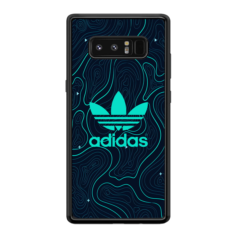 Adidas Glowing Blue Contour Samsung Galaxy Note 8 Case-Mobile Phone Case-Rubber Black (2D Case)-Altracase