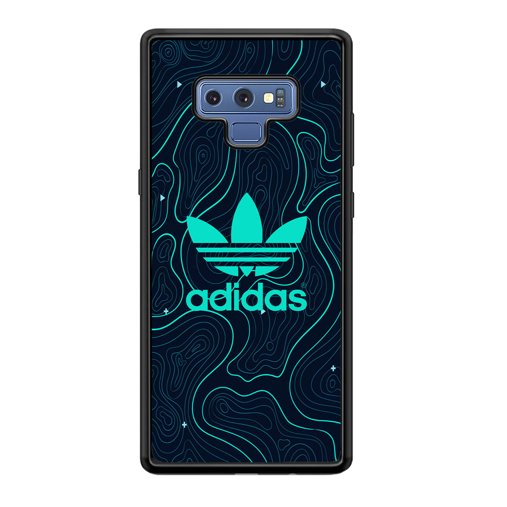 Adidas Glowing Blue Contour Samsung Galaxy Note 9 Case-Mobile Phone Case-Rubber Black (2D Case)-Altracase