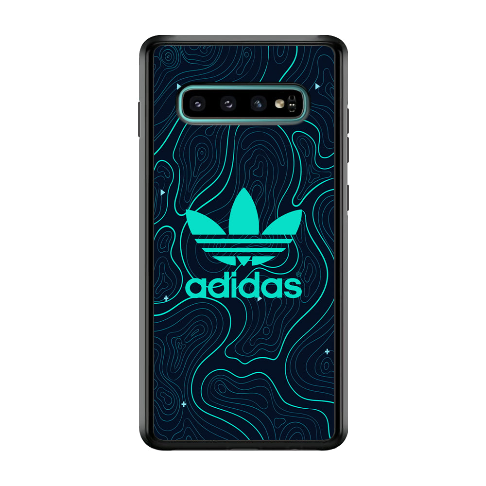 Adidas Glowing Blue Contour Samsung Galaxy S10 Case-Mobile Phone Case-Rubber Black (2D Case)-Altracase