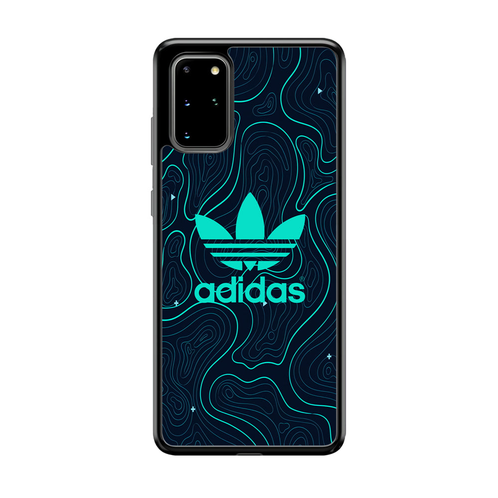 Adidas Glowing Blue Contour Samsung Galaxy S20 Plus Case-Mobile Phone Case-Rubber Black (2D Case)-Altracase