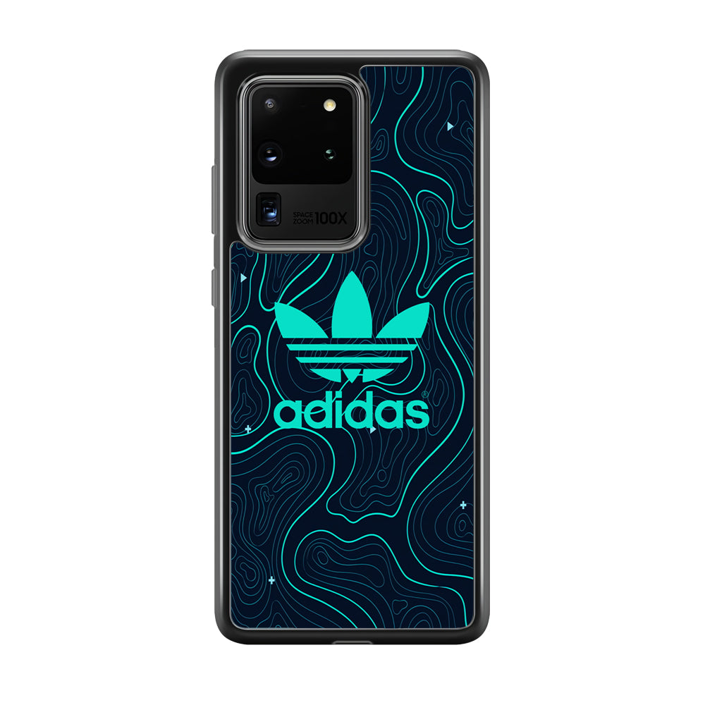 Adidas Glowing Blue Contour Samsung Galaxy S20 Ultra Case-Mobile Phone Case-Rubber Black (2D Case)-Altracase