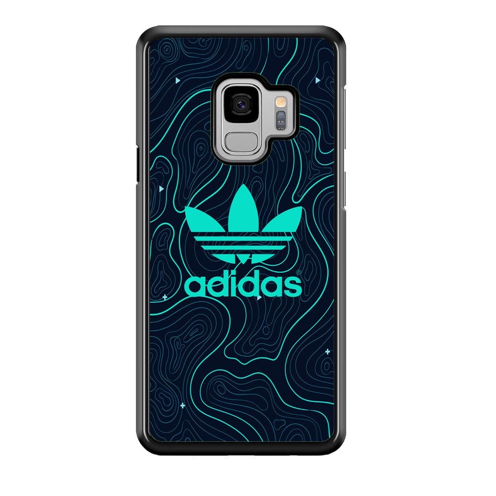 Adidas Glowing Blue Contour Samsung Galaxy S9 Case-Mobile Phone Case-Rubber Black (2D Case)-Altracase