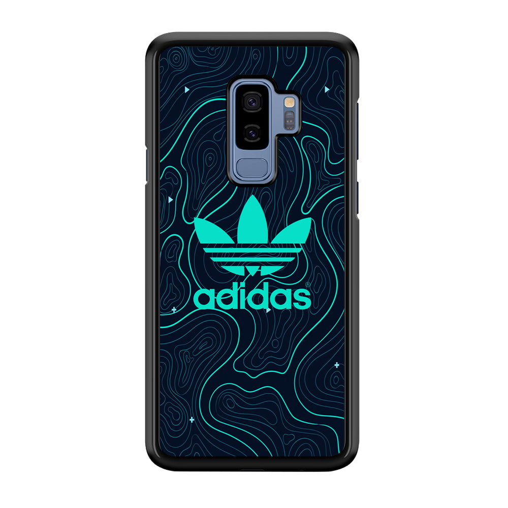 Adidas Glowing Blue Contour Samsung Galaxy S9 Plus Case-Mobile Phone Case-Rubber Black (2D Case)-Altracase
