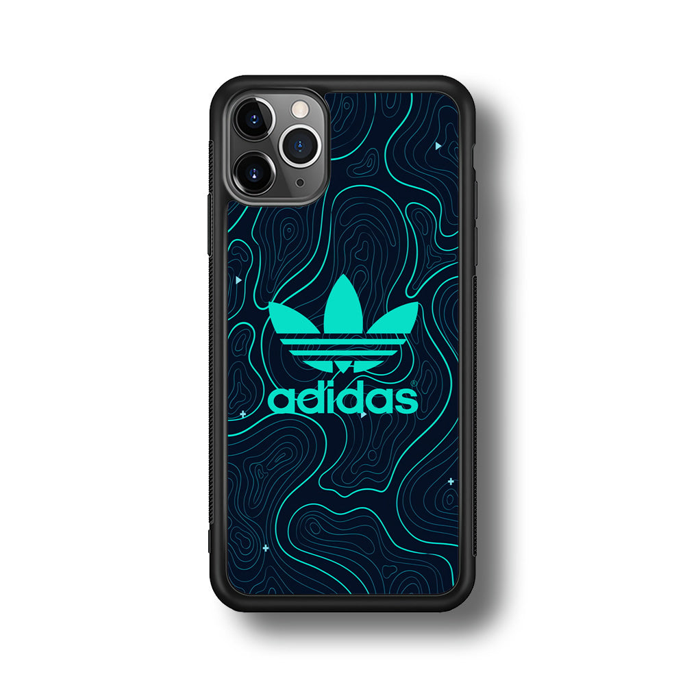 Adidas Glowing Blue Contour iPhone 11 Pro Case-Mobile Phone Case-Rubber Black (2D Case)-Altracase