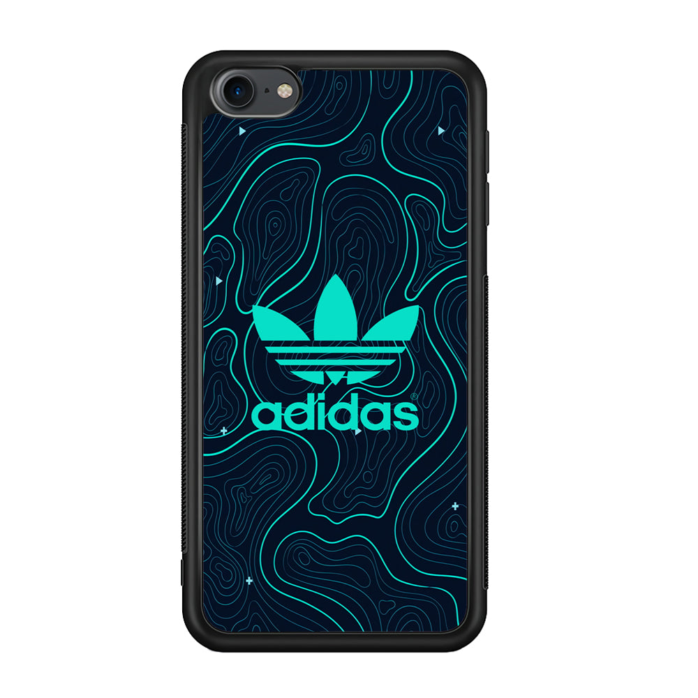 Adidas Glowing Blue Contour iPod Touch 6 Case-Mobile Phone Case-Rubber Black (2D Case)-Altracase