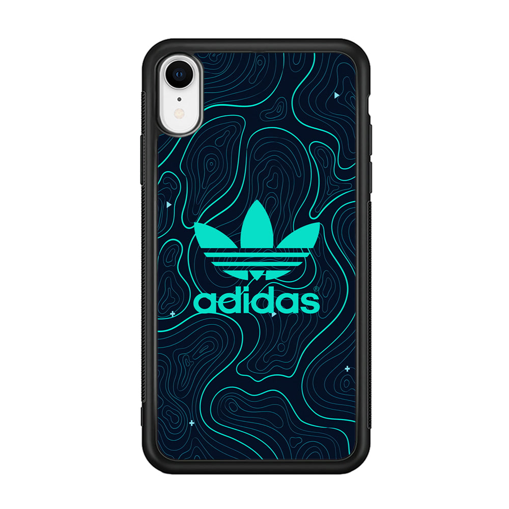 Adidas Glowing Blue Contour iPhone XR Case-Mobile Phone Case-Rubber Black (2D Case)-Altracase