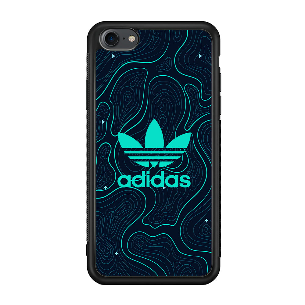 Adidas Glowing Blue Contour iPhone SE 3 2022 Case-Mobile Phone Case-Rubber Black (2D Case)-Altracase