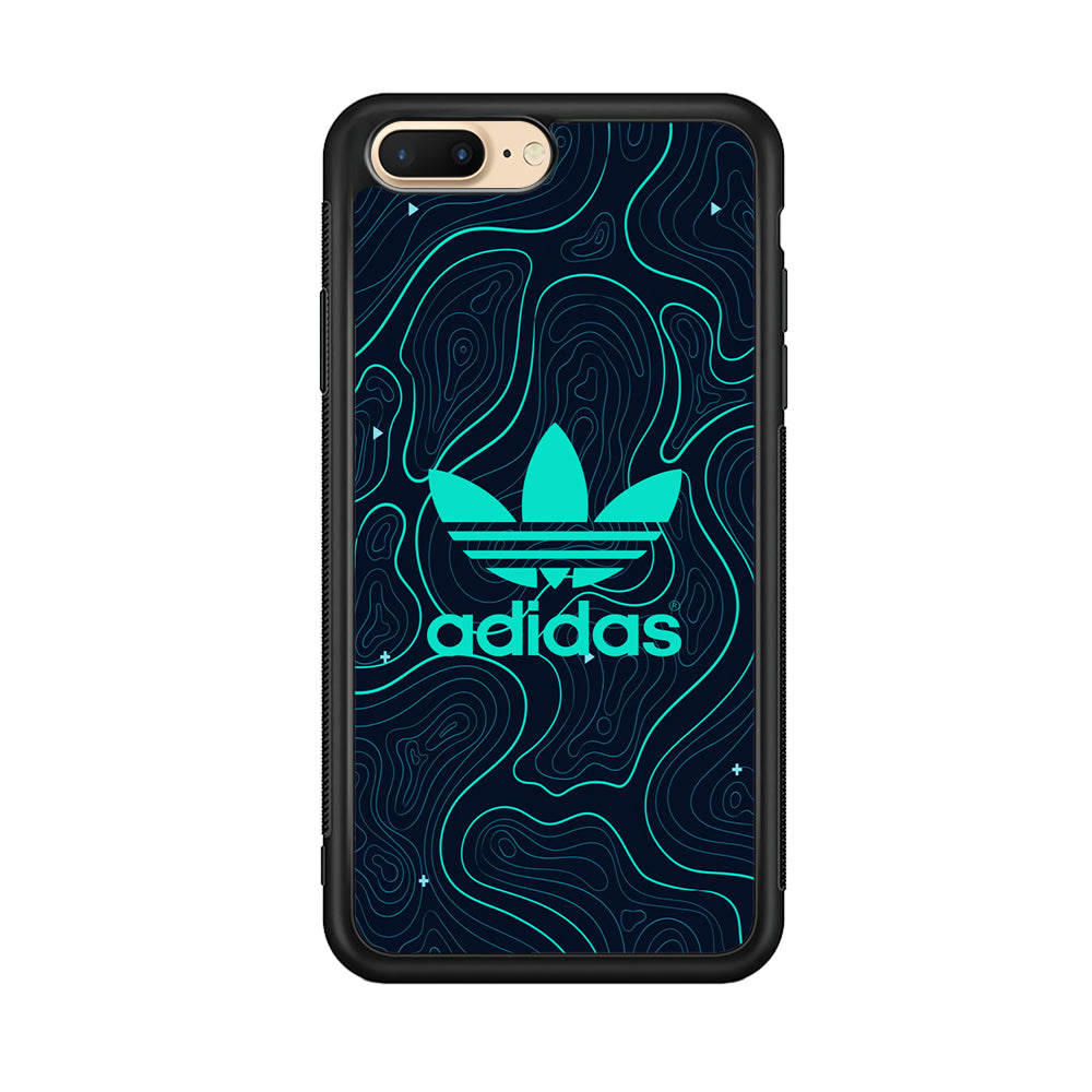 Adidas Glowing Blue Contour iPhone 8 Plus Case-Mobile Phone Case-Rubber Black (2D Case)-Altracase