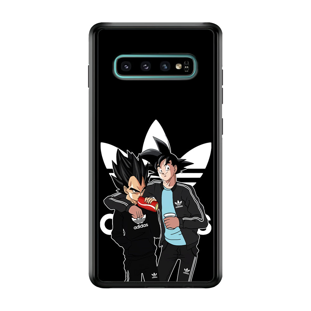 Adidas Goku and Vegeta Samsung Galaxy S10 Case-Mobile Phone Case-Rubber Black (2D Case)-Altracase