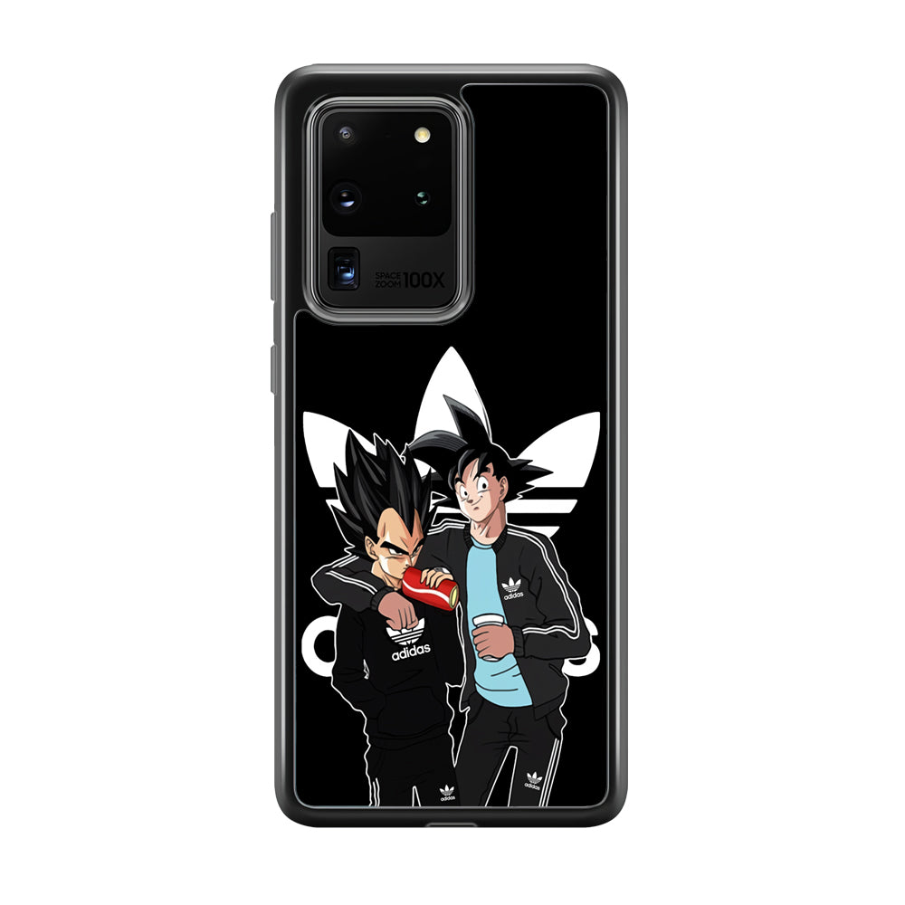 Adidas Goku and Vegeta Samsung Galaxy S20 Ultra Case-Mobile Phone Case-Rubber Black (2D Case)-Altracase