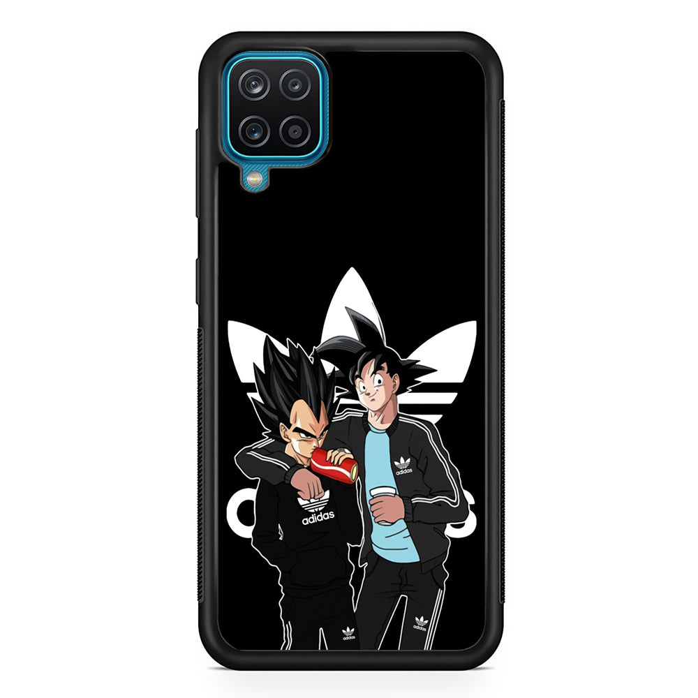 Adidas Goku and Vegeta Samsung Galaxy A12 Case-Mobile Phone Case-Rubber Black (2D Case)-Altracase