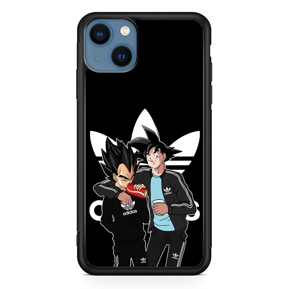 Adidas Goku and Vegeta iPhone 14 Case-Mobile Phone Case-Rubber Black (2D Case)-Altracase