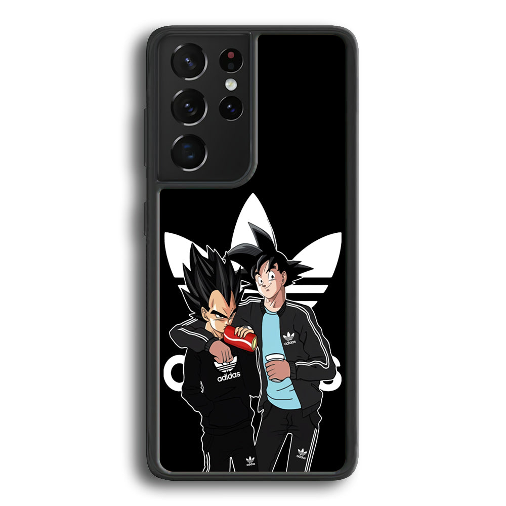 Adidas Goku and Vegeta Samsung Galaxy S24 Ultra Case-Mobile Phone Case-Rubber Black (2D Case)-Altracase