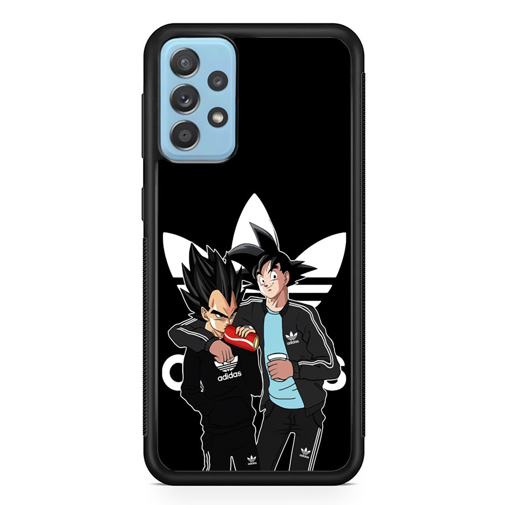 Adidas Goku and Vegeta Samsung Galaxy A72 Case-Mobile Phone Case-Rubber Black (2D Case)-Altracase
