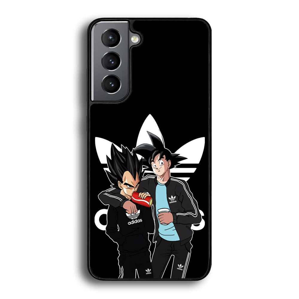 Adidas Goku and Vegeta Samsung Galaxy A15 Case-Mobile Phone Case-Rubber Black (2D Case)-Altracase