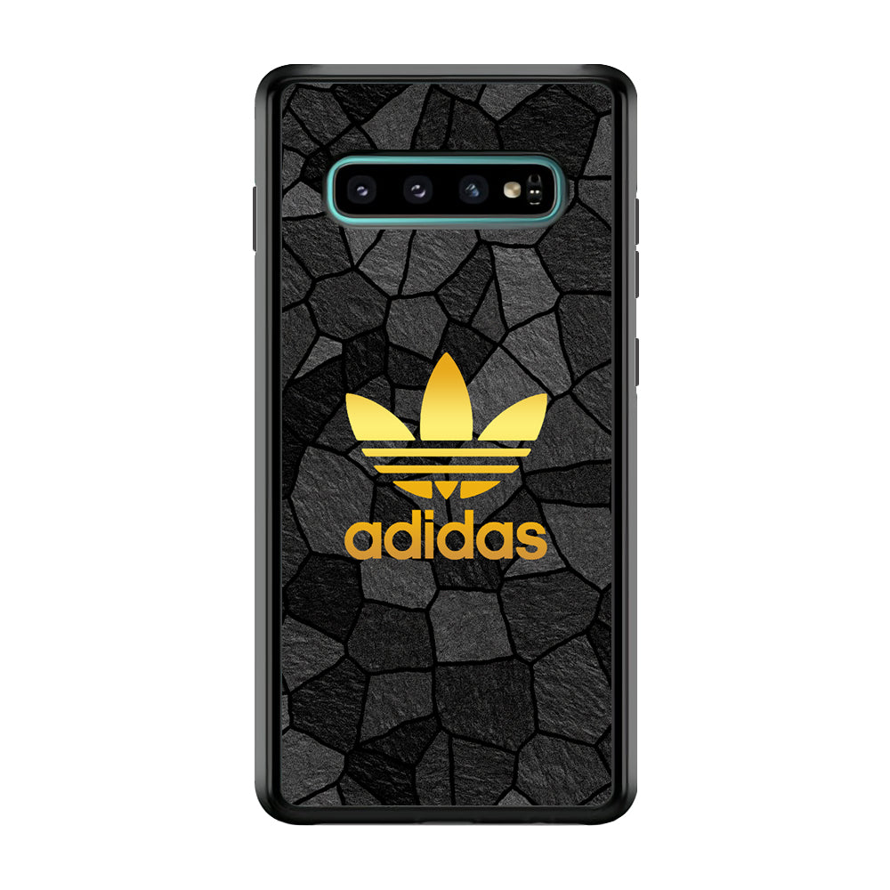 Adidas Gold Rock Patern Samsung Galaxy S10 Case-Mobile Phone Case-Rubber Black (2D Case)-Altracase