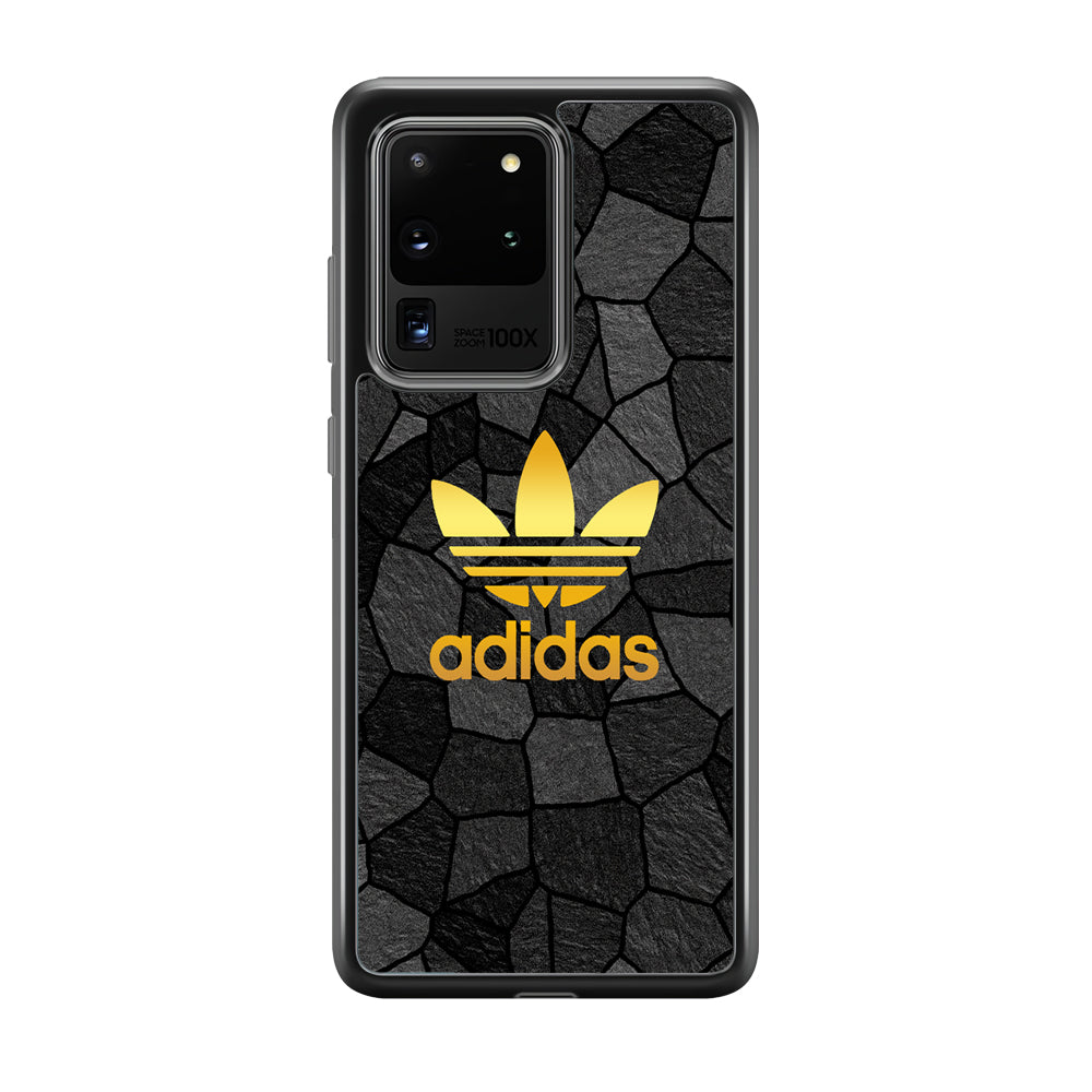 Adidas Gold Rock Patern Samsung Galaxy S20 Ultra Case-Mobile Phone Case-Rubber Black (2D Case)-Altracase