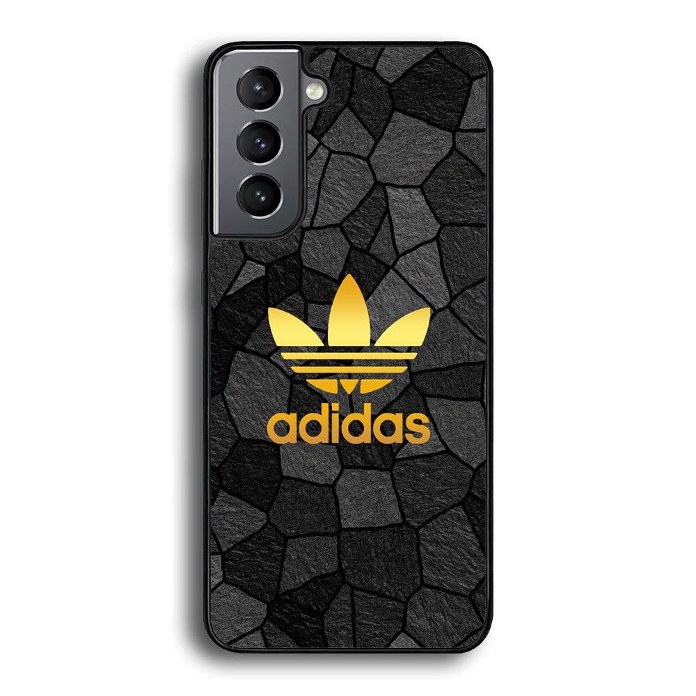 Adidas Gold Rock Patern Samsung Galaxy S23 Case-Mobile Phone Case-Rubber Black (2D Case)-Altracase