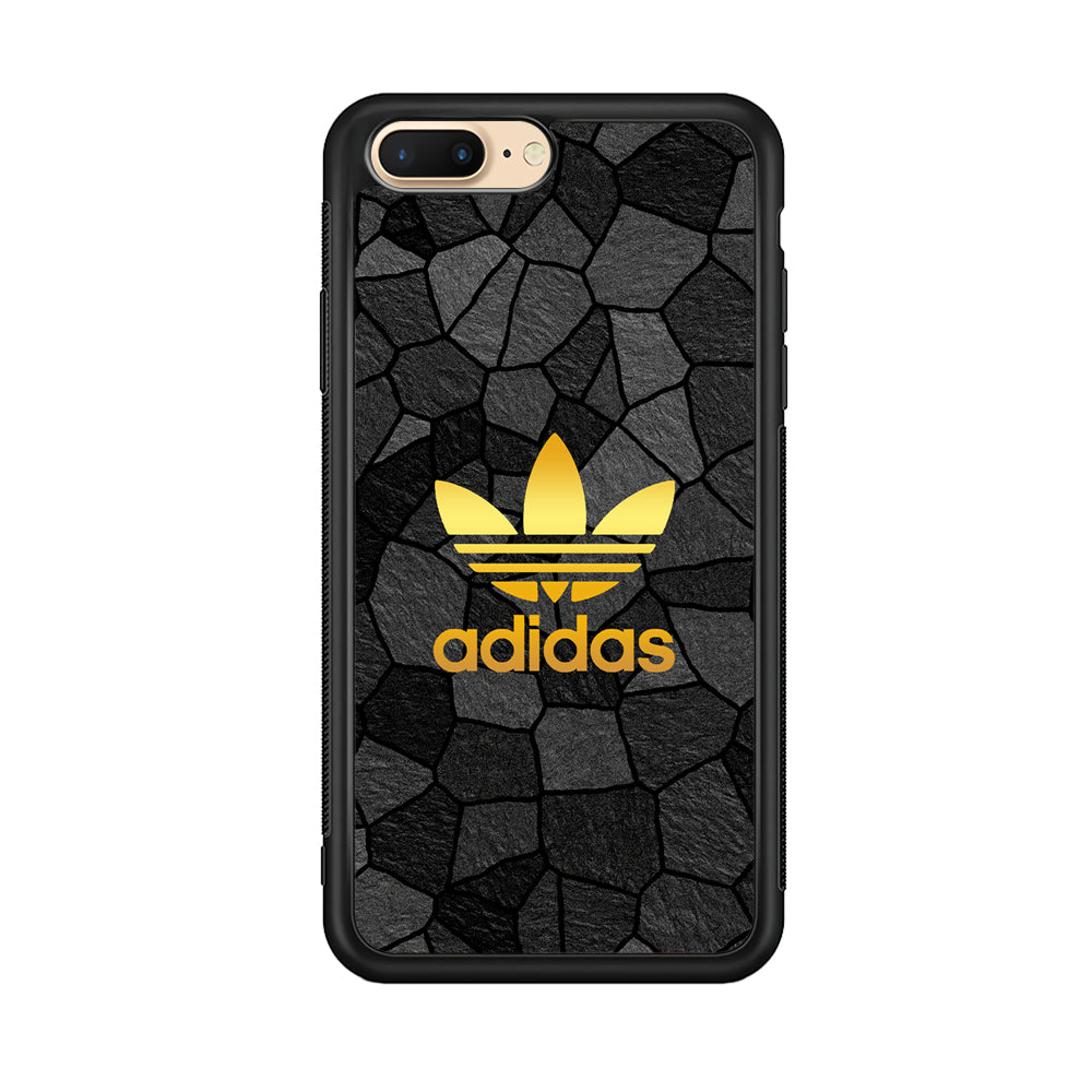 Adidas Gold Rock Patern iPhone 8 Plus Case-Mobile Phone Case-Rubber Black (2D Case)-Altracase