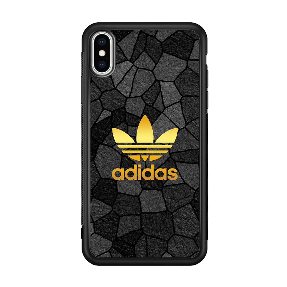 Adidas Gold Rock Patern iPhone X Case-Mobile Phone Case-Rubber Black (2D Case)-Altracase