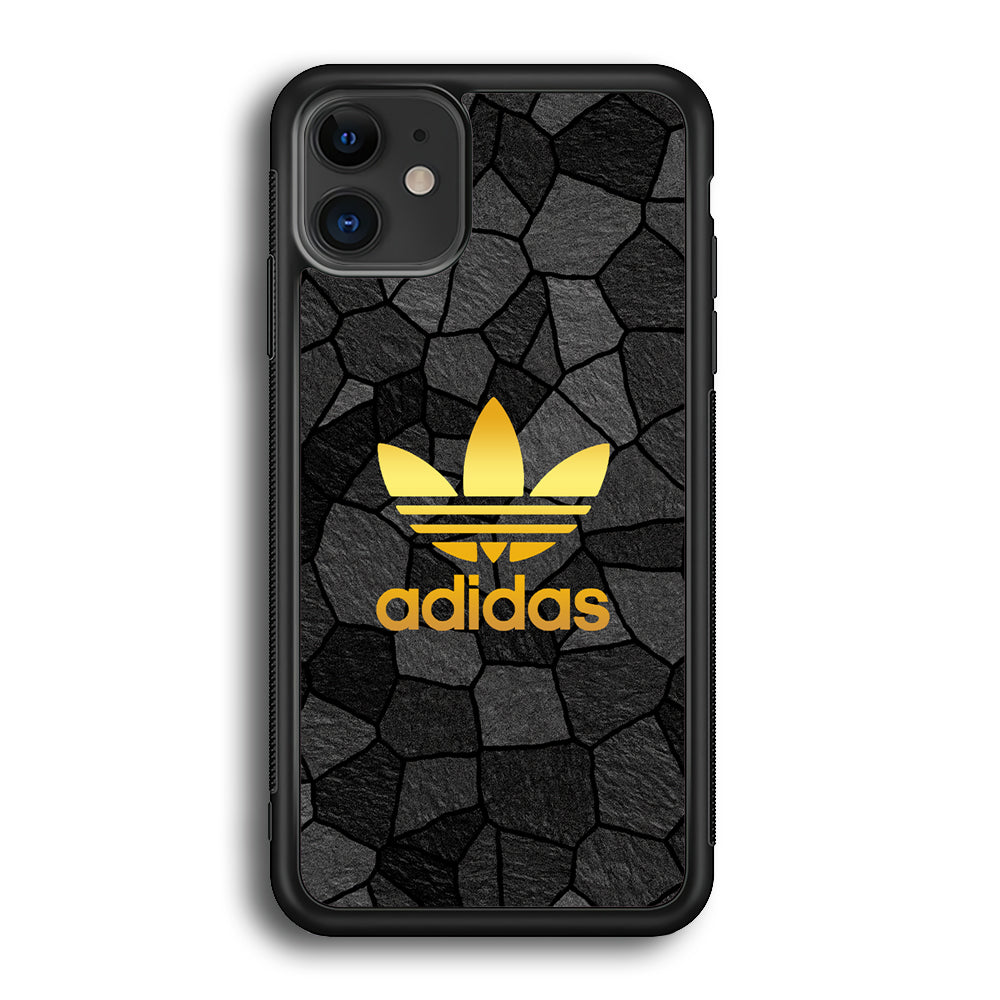 Adidas Gold Rock Patern iPhone 11 Case-Mobile Phone Case-Rubber Black (2D Case)-Altracase