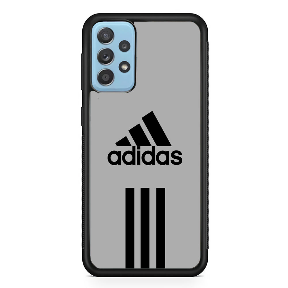 Adidas Gray Three Lines Samsung Galaxy A72 Case-Mobile Phone Case-Rubber Black (2D Case)-Altracase
