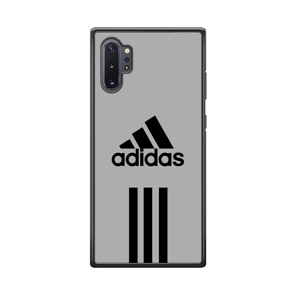Adidas Gray Three Lines Samsung Galaxy Note 10 Plus Case-Mobile Phone Case-Rubber Black (2D Case)-Altracase