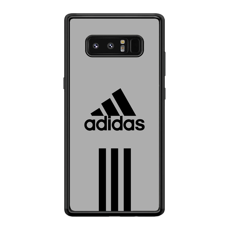 Adidas Gray Three Lines Samsung Galaxy Note 8 Case-Mobile Phone Case-Rubber Black (2D Case)-Altracase