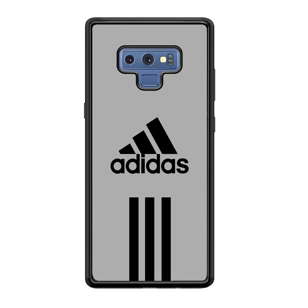 Adidas Gray Three Lines Samsung Galaxy Note 9 Case-Mobile Phone Case-Rubber Black (2D Case)-Altracase