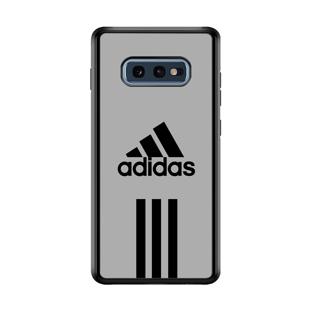 Adidas Gray Three Lines Samsung Galaxy S10E Case-Mobile Phone Case-Rubber Black (2D Case)-Altracase