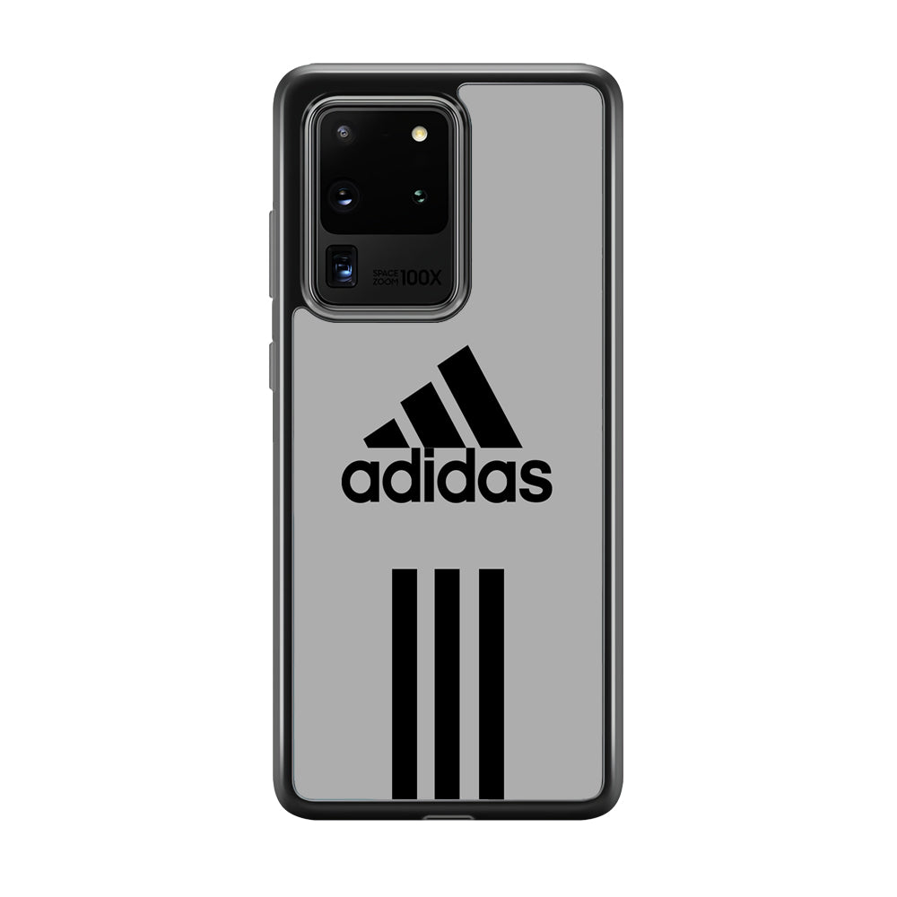 Adidas Gray Three Lines Samsung Galaxy S20 Ultra Case-Mobile Phone Case-Rubber Black (2D Case)-Altracase