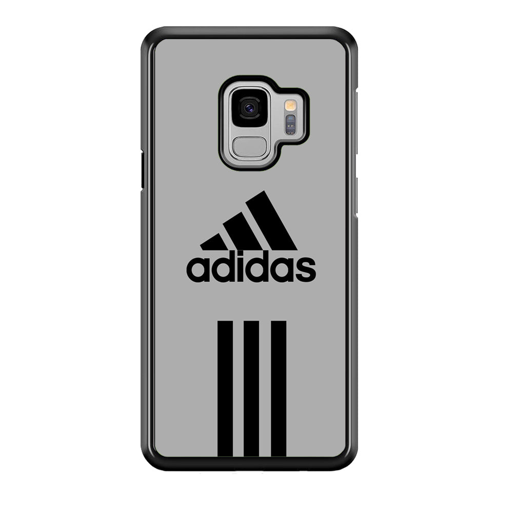 Adidas Gray Three Lines Samsung Galaxy S9 Case-Mobile Phone Case-Rubber Black (2D Case)-Altracase