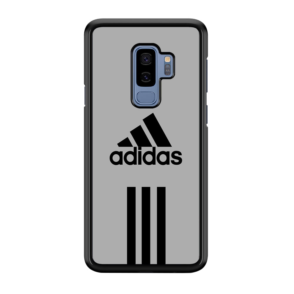 Adidas Gray Three Lines Samsung Galaxy S9 Plus Case-Mobile Phone Case-Rubber Black (2D Case)-Altracase