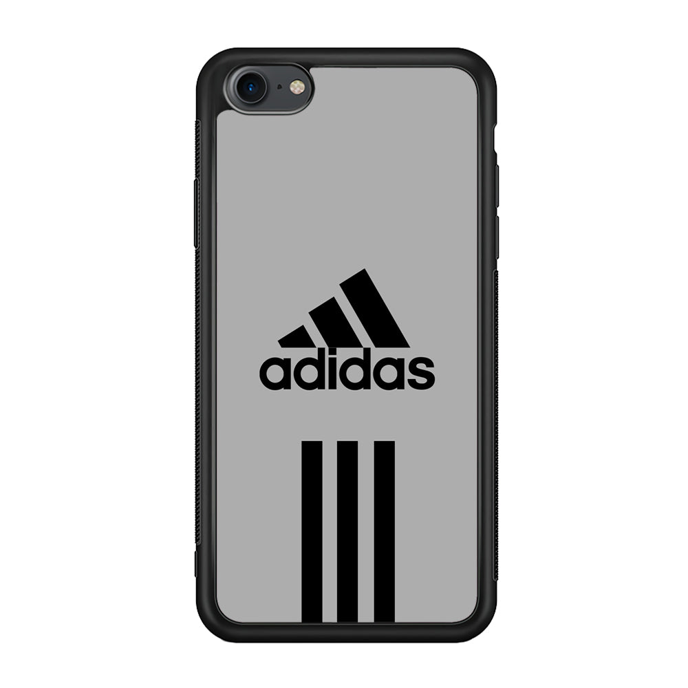 Adidas Gray Three Lines iPhone 8 Case-Mobile Phone Case-Rubber Black (2D Case)-Altracase