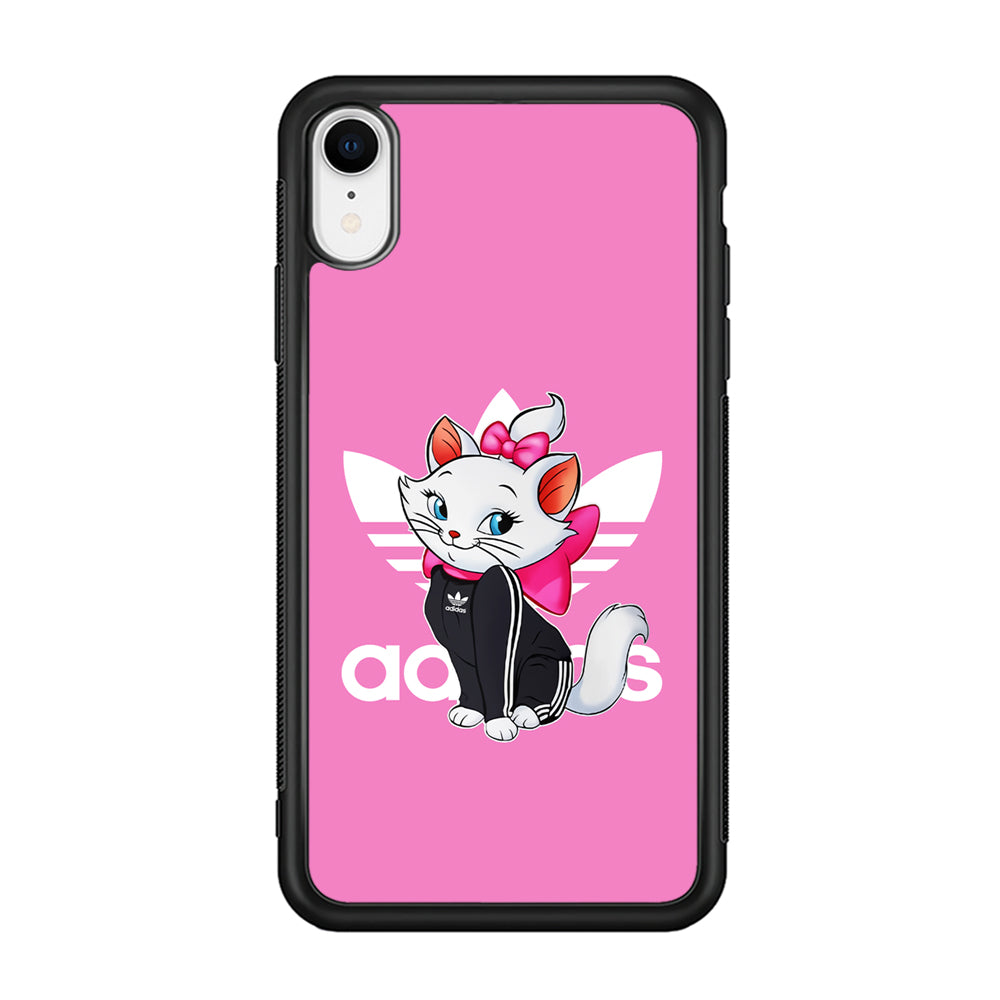 Adidas Marie The White Kitten iPhone XR Case-Mobile Phone Case-Rubber Black (2D Case)-Altracase