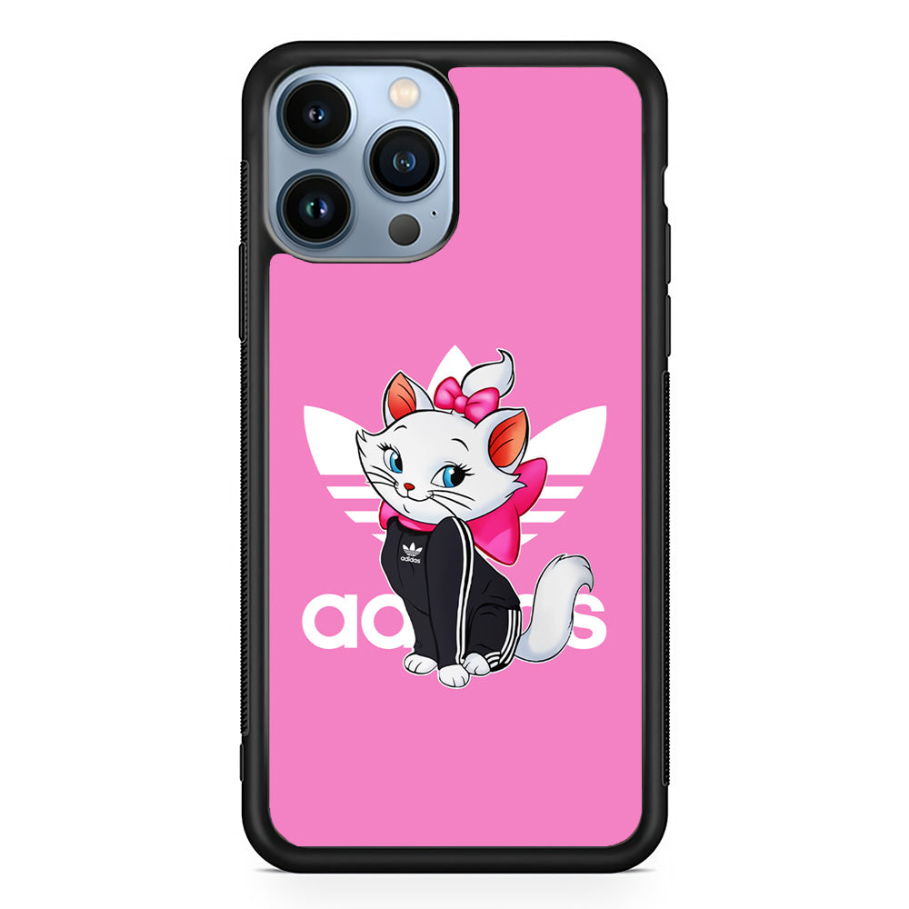 Adidas Marie The White Kitten iPhone 14 Pro Max Case-Mobile Phone Case-Rubber Black (2D Case)-Altracase