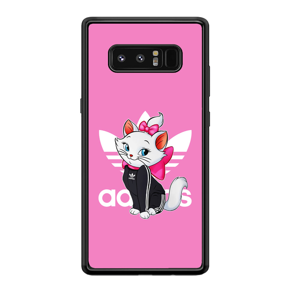 Adidas Marie The White Kitten Samsung Galaxy Note 8 Case-Mobile Phone Case-Rubber Black (2D Case)-Altracase