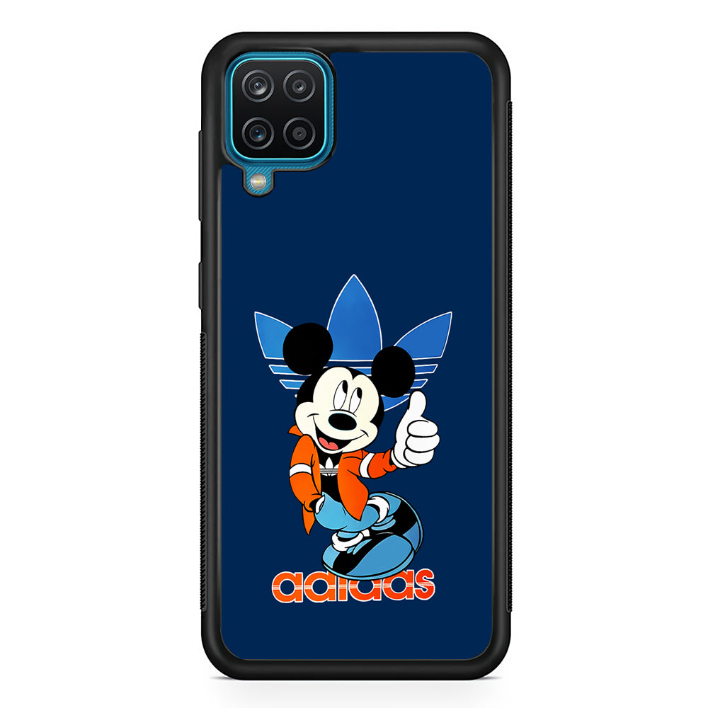 Adidas Mickey Mouse Stylish Samsung Galaxy A12 Case-Mobile Phone Case-Rubber Black (2D Case)-Altracase