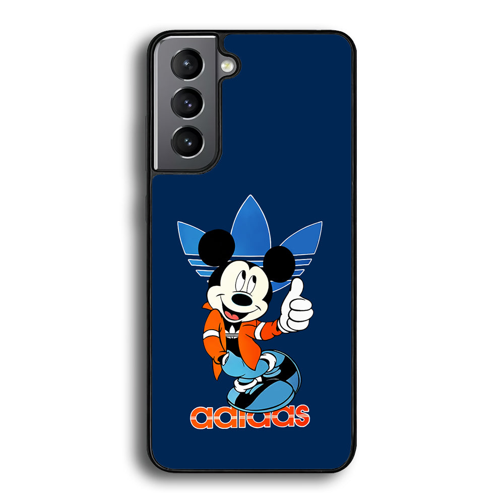 Adidas Mickey Mouse Stylish Samsung Galaxy S21 Case-Mobile Phone Case-Rubber Black (2D Case)-Altracase