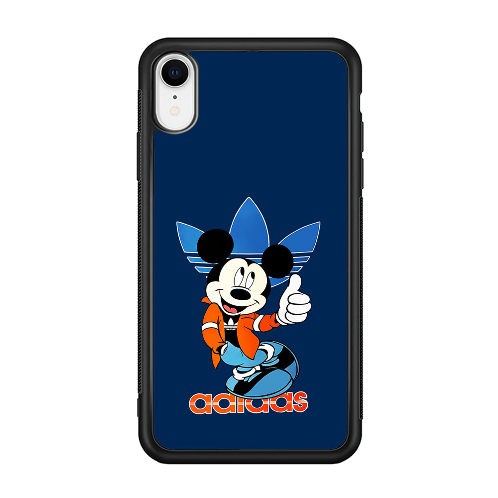 Adidas Mickey Mouse Stylish iPhone XR Case-Mobile Phone Case-Rubber Black (2D Case)-Altracase