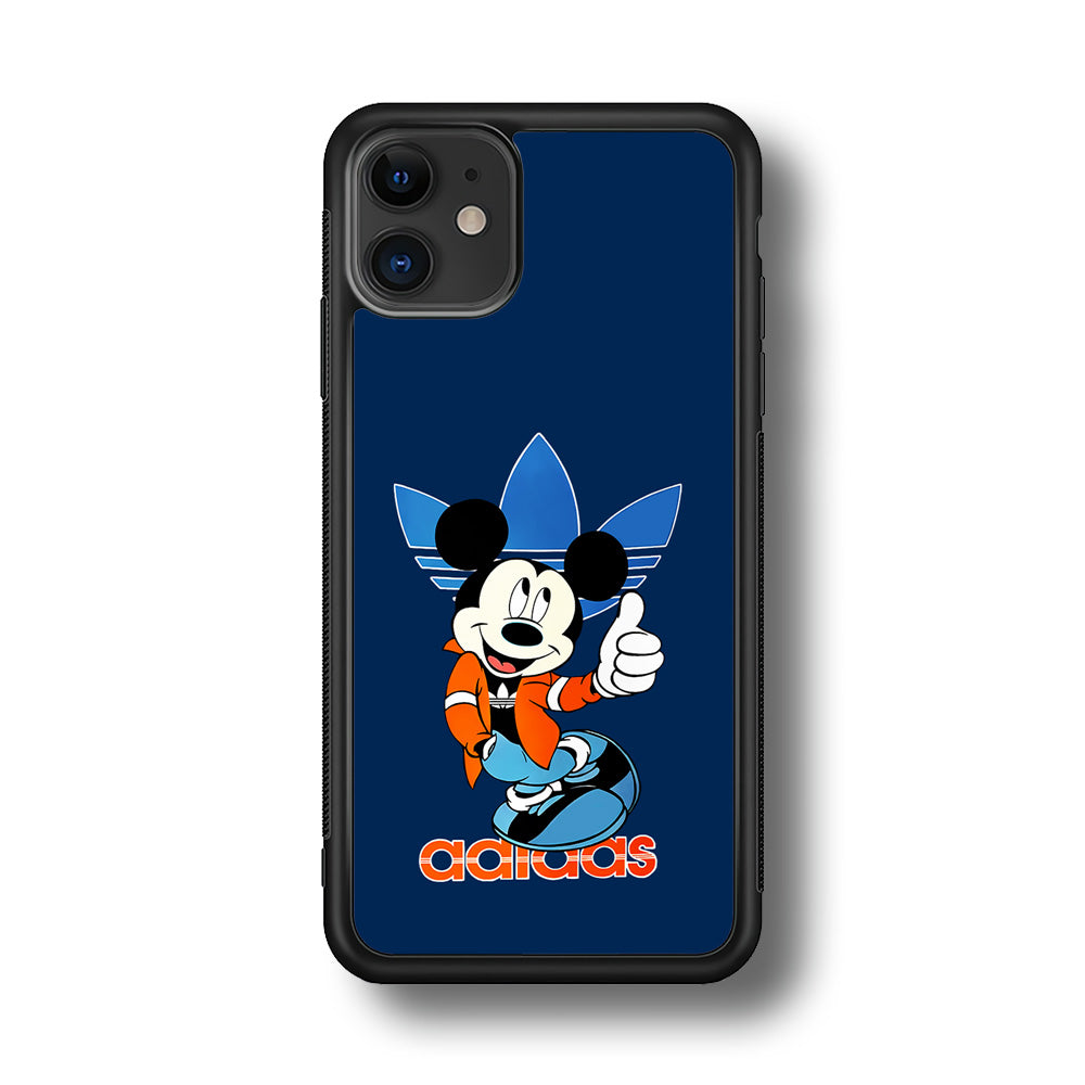 Adidas Mickey Mouse Stylish iPhone 11 Case-Mobile Phone Case-Rubber Black (2D Case)-Altracase