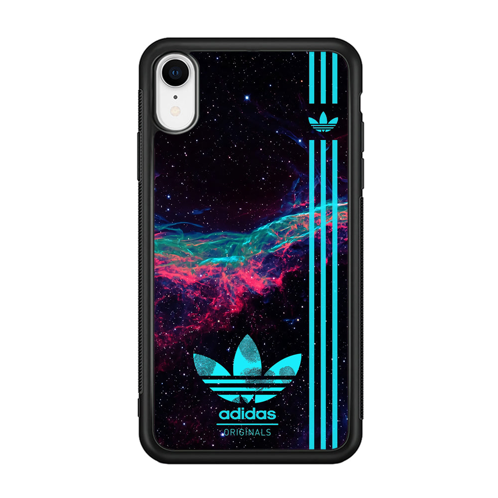 Adidas Milkyway Fingerprint iPhone XR Case-Mobile Phone Case-Rubber Black (2D Case)-Altracase