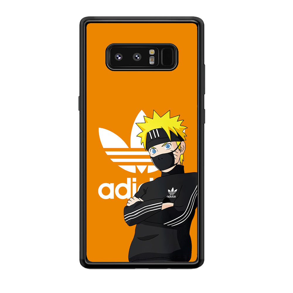 Adidas Naruto Uzumaki Samsung Galaxy Note 8 Case-Mobile Phone Case-Rubber Black (2D Case)-Altracase