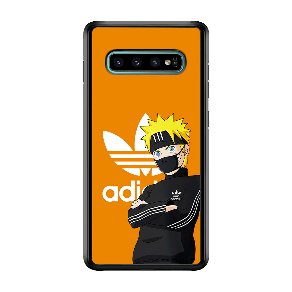Adidas Naruto Uzumaki Samsung Galaxy S10 Case-Mobile Phone Case-Rubber Black (2D Case)-Altracase