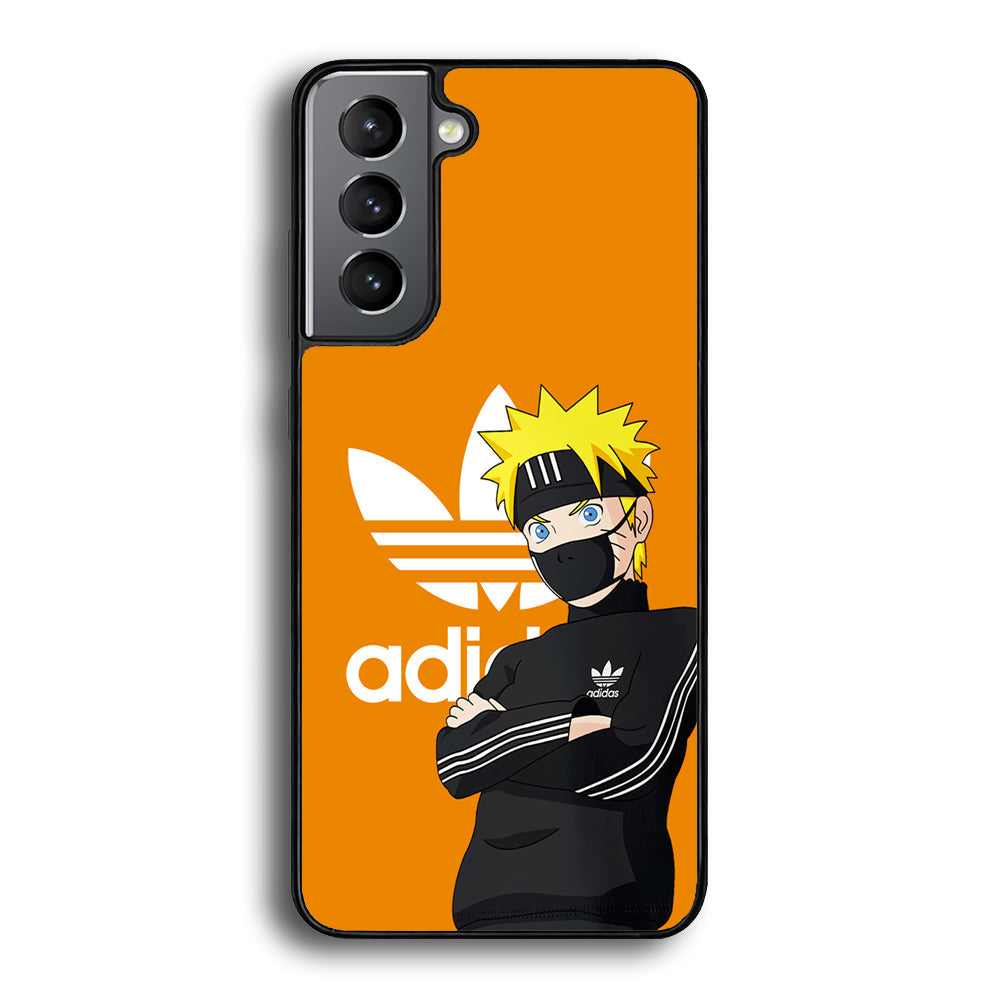 Adidas Naruto Uzumaki Samsung Galaxy S24 Case-Mobile Phone Case-Rubber Black (2D Case)-Altracase